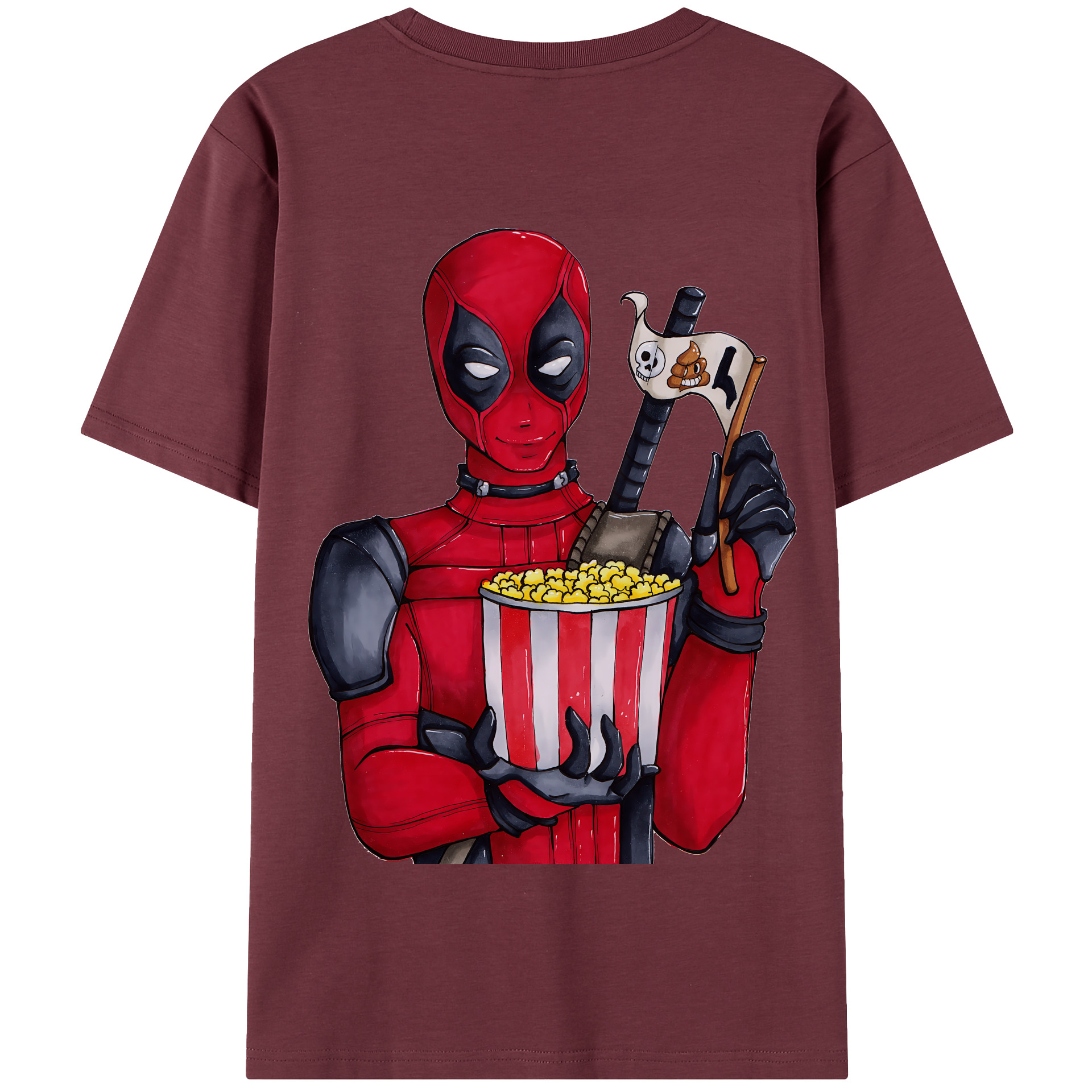 （画像用） Deadpool デッドプール 綿100％半袖Tシャツ（背面プリント）
